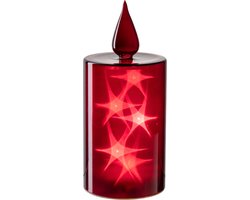Leonardo Stella Kaarslamp met ledverlichting rood 21 cm