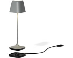 Leonardo tafellamp Capri | Grijs | Oplaadbaar | RGB - dimbaar - voor binnen en buiten - acculamp