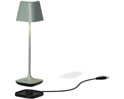 Leonardo tafellamp Capri | Olijf groen | Oplaadbaar | RGB - dimbaar - voor binnen en buiten - acculamp - kan in meerdere kleuren licht