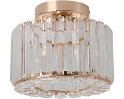 Leonova® - plafondlamp - plafondlampen - plafonniere - kristal - led e27/e26 - 21x21x18 cm - goudkleurig chroom - modern