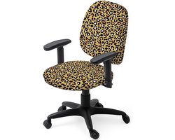Leopard en Cheetah Geprinte Stretch Stoelhoezen voor Bureau- en Computerstoelen - 2 Stuks, Ideaal voor Kantoorinrichting en Bescherming van Meubilair