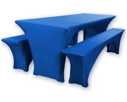 leopold stretch - biertafelhoes set 3 stuks voor biertentenset - 50cm of 70cm tafelbreedte - met oeko-tex zegel standaard 100: "tested trust (blauw 70x220cm)