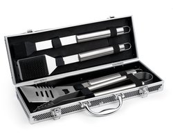 Leopold Vienna - Barbecuegereedschap 4-delige set in grillkoffer - bbq accessoires