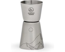 Leopold Vienna - Barmaatje 20/40ml RVS jigger - pipet met lasergravure Mountains