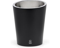 Leopold Vienna - Champagnekoeler dubbelwandig mat zwart RVS