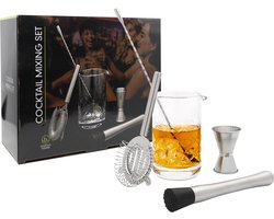 Leopold Vienna - Cocktail set 5-delig (mixglas, barlepel, stamper, pipet, strainer) - cadeau giftset