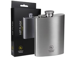 Leopold Vienna Heupfles, Flask, Zakfles, Drinkfles – 220 ml – RVS – Compact & Duurzaam