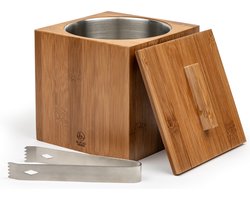 Leopold Vienna - IJsemmer met deksel Barolo + tang 1,8 liter - bamboe en RVS