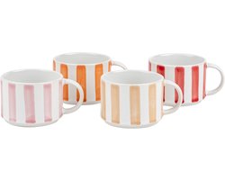 Leopold Vienna - Koffiekop Franca - set van 4 - streepdessin