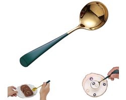 Lepel - huishoud lepel - soeplepel met ronde kop - roestvrijstalen lepel - kan worden gebruikt voor soep, ontbijtgranen, desserts, fruit, melk, thee, koffie, ijs (15,6 * 4,5 cm)