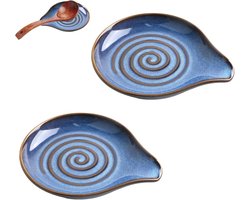 Lepelhouder van keramiek met spiraalpatroon, 2 stuks porseleinen staande lepelhouder, kooklepelhouder, standaard, kooklepelhouder, lepel, lepel, lepel, lepel, voor keuken, keukengerei, lepel