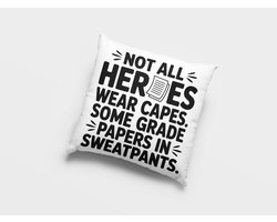 Leraren Waardering Sierkussen, Grappig Cadeau Voordocent, Papieren Nakijken Kussen, Joggingbroek Humor Woondecoratie, Schoolpersoneel Geschenk