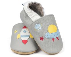Leren Babyschoentjes Zacht voor Babyjongen en Babymeisje - Eerste Kruipschoenen met Patroon