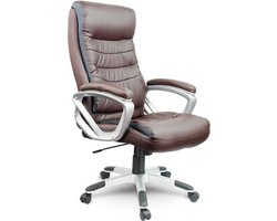 Leren Bureaustoel-Stoel Bruin-Bureaustoelen Voor Volwassenen-Bureaustoelen