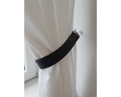 leren embrasse voor gordijnen 4 cm zwart