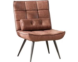 Leren Fauteuil – Lounge Stoel – Relaxstoel – Draaistoel – Vintage Leunstoel – Verstelbare Rugleuning – Comfortabel Elastisch Schuim