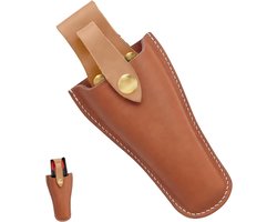 Leren gereedschapshouder voor tuinsnoeischaren, riemhouder en opbergtas voor tuinaccessoires, bruin en duurzaam