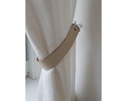 Leren Gordijn embrasse CREME 50 x 4 cm