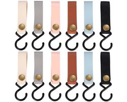 Leren Haken voor Kledingstang - Duurzaam en Veelzijdig - Set van 12 - Diverse Kleuren