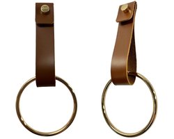Leren Handdoekring Goud - Handdoekhouder - Handdoekrekje - Leren Handdoekhouder - Ophanghaken - Handdoekring Van PU-leer - Handoekringen - Chique Uitstraling Keuken Of Badkamer - Handdoeklus - Handdoekhaakje - Handdoekrekje