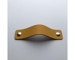 Leren handgrepen Okergeel - 4 stuks - 15 x 3 cm
