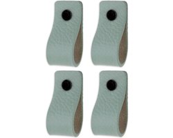 Leren handgrepen - Vaalgroen - 4 stuks - 125 x 25 cm - Kastgreep Deurgreep voor meubels keuken badkamer dressoir
