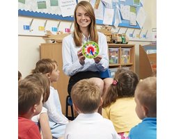 Leren klok kijken willekeurige kleur - educatie