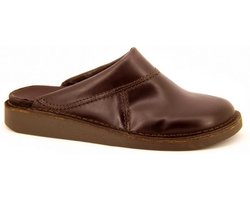 Leren pantoffel  Zweedse muil bruin 42