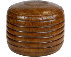 Leren poef – Lederen zitkussen – Hocker – Voetenbankje