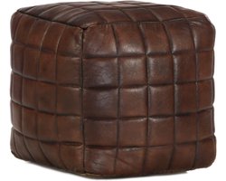 Leren Poef van Echt Geitenleer als Voetenbank of Hocker