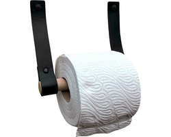 Leren Toiletrolhouder - Zwart - 100% Volnerfleer Toiletrolhouders - WC rolhouder hangend