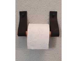 Leren WC rolhouders zwart