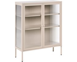 LERRYN - Vitrinekast - Beige - Staal