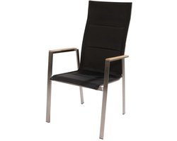 Lesli Living - Bistrostoel hoge - Zwart - 59x66x109cm - Set van 4