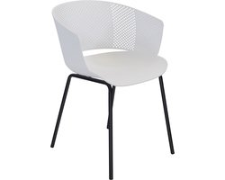 Lesli Living - Bistrostoel Lille - Wit - 56x45∕55x79cm - Set van 4