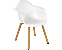 Lesli Living - Bistrostoel Montreux - Wit - 62,5x44x82,5cm - Set van 4