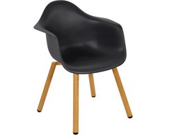 Lesli Living - Bistrostoel Montreux - Zwart - 62,5x44x82,5cm - Set van 4