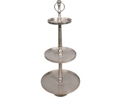 Lesli-Living-Etagère-3-laags-Etagere-geborsteld-zilverkleurig