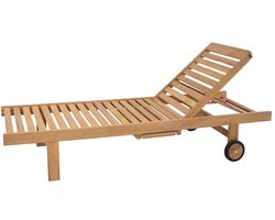 Lesli Living - Ligbed teak - Zwart - 200x65x37cm