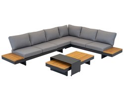 Lesli Living - Loungebank Barbados - Grijs - 245x71x70cm