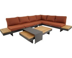 Lesli Living - Loungebank Barbados - Rood - 245x71x70cm