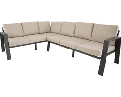 Lesli Living - Loungebank Estoril - Antraciet - 213x86x80,5cm