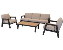 Lesli Living - Loungebank Manu - Antraciet - 207x81x75cm