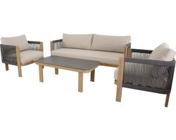 Lesli Living - Loungebank Sora - Zwart - 177x74x66cm