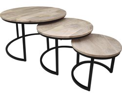 Lesli Living - Sidetable Jayden - Zwart - A Ø75x45cm