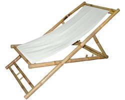 Lesli Living strandstoel met canvasdoek - wit