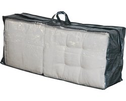 Lesli Living Tuinmeubelhoes - met rits - 4 stoelkussens - 130 x 50 cm - grijs/groen