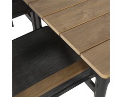 Lesli Living - Tuintafel Arezzo - Zwart - 200x90x74cm
