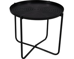 Lesli Living - Tuintafel zwart - Zwart - Ø40,5x35cm