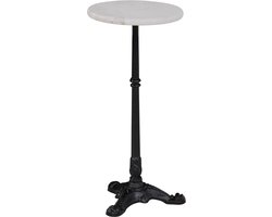 Lesliliving - Bijzettafel marmer 30cm - Wit